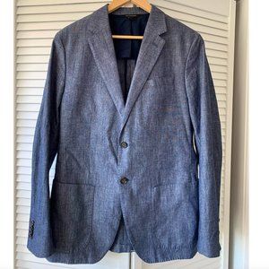 Banana Republic 40R Men's Navy Linen Blazer/ Suit Jacket New